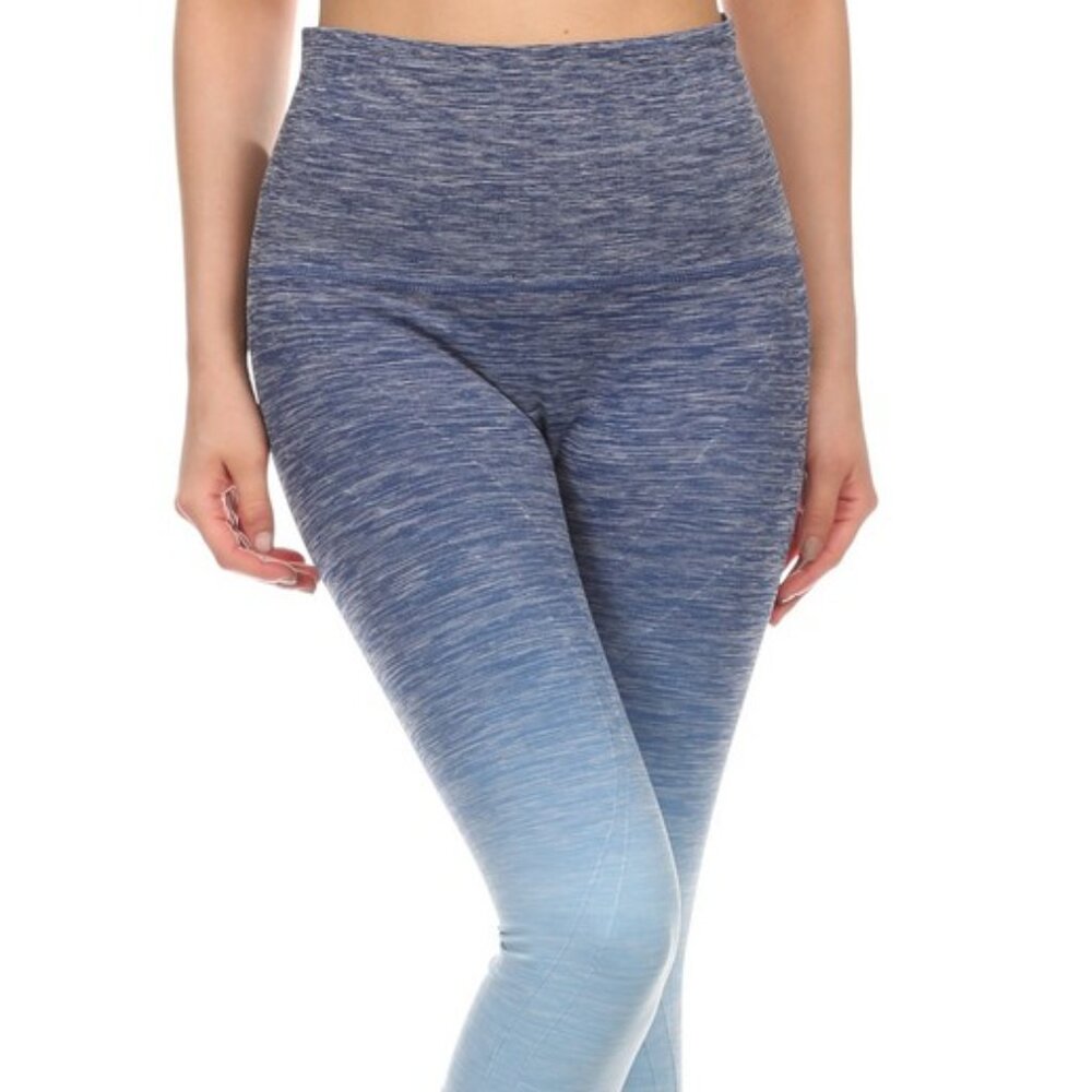 NWT Yoga Dry-Fit Ombre Compression Leggings Seamless High Waist Tummy support - Picture 4 of 8